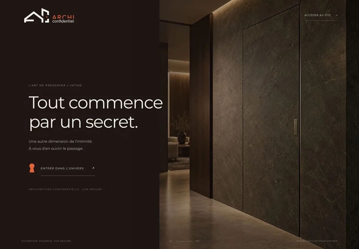 Capture du site Archi Confidentiel, réalisé par DICREA