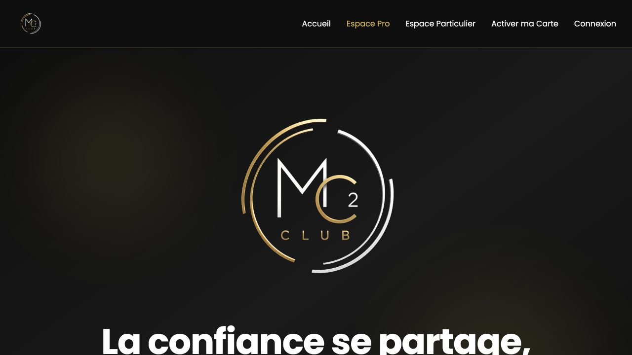 Interface publique de l’application Club MC2 Énergies