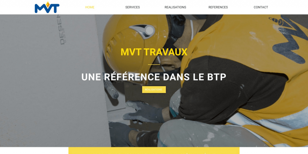 Projet client DICREA GROUPEMVT.FR - BTP · Groupe · Site vitrine