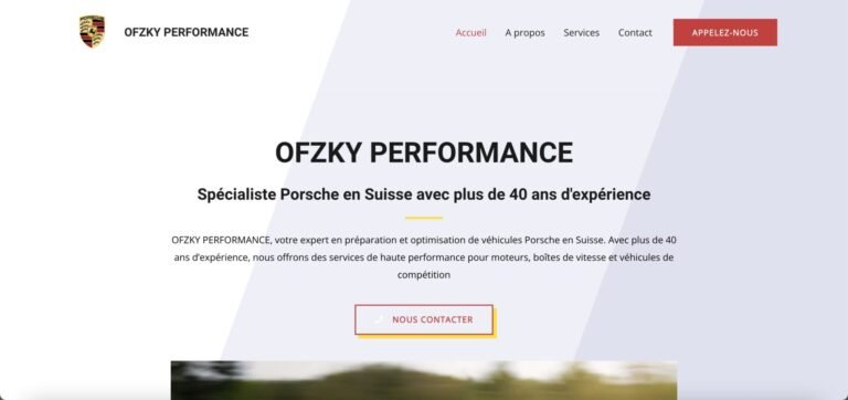 site web garage porsche suisse - ofzky performance