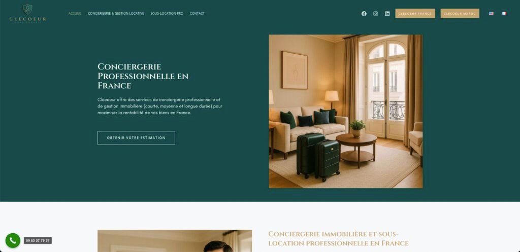Création site internet conciergerie clécoeur à lyon