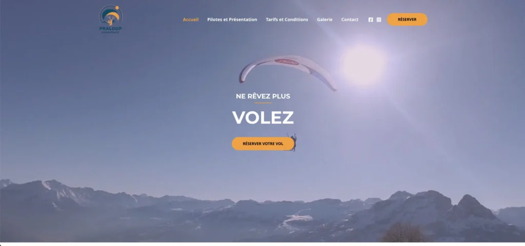 Création site internet praloup-parapente.com