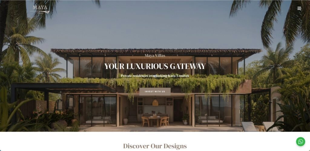 Création de site internet de vente de villas Maya Villas