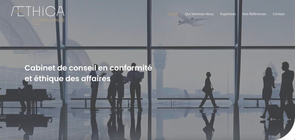 Réalisation site vitrine https://aethica-compliance.fr/ par DICREA