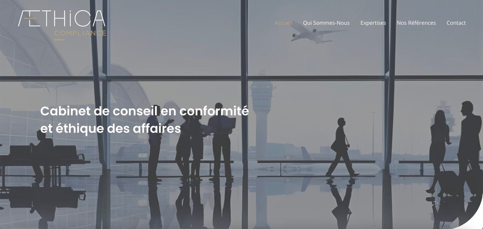 Réalisation site vitrine https://aethica-compliance.fr/ par DICREA création site conformité réglementaire