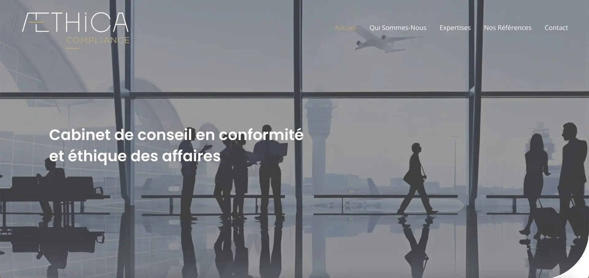 Réalisation site vitrine https://aethica-compliance.fr/ par DICREA création site conformité réglementaire