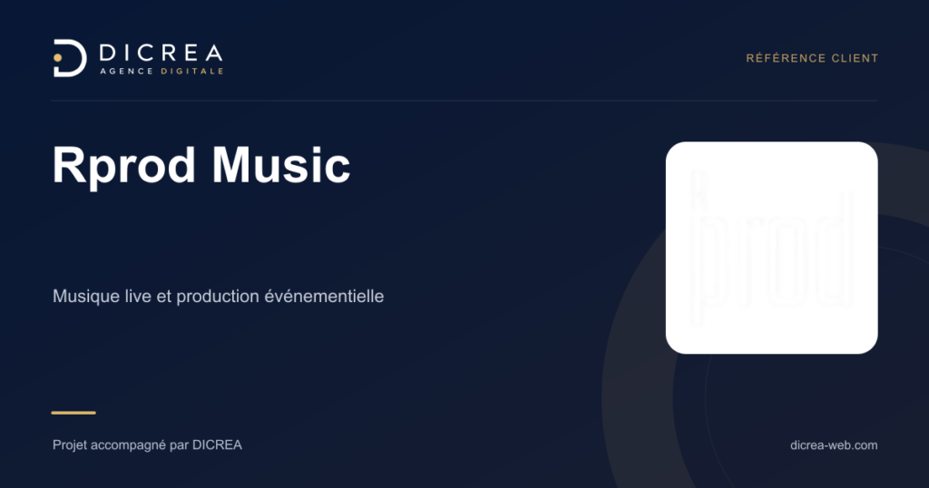 Projet Rprod Music — Musique live et production événementielle. Visuel de présentation DICREA.