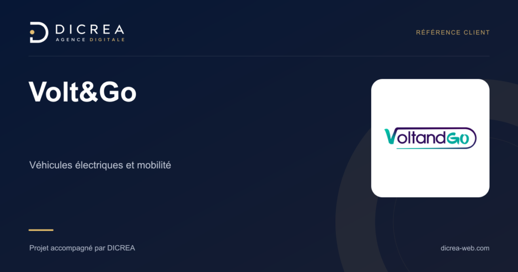 Projet Volt&Go — Véhicules électriques et mobilité. Visuel de présentation DICREA.